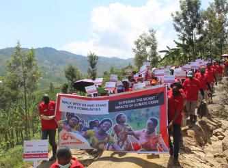 Actionaid Rwanda during the walk against climate injustice